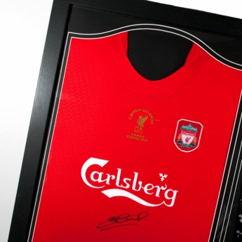 Легенди фланелка с рамка FC Liverpool Gerrard Signed Shirt Istanbul (Framed)