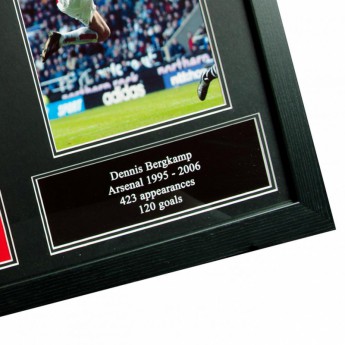 Легенди фланелка с рамка FC Arsenal Bergkamp Signed Shirt (Framed)