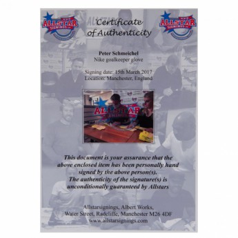 Легенди ръкавица с рамка Manchester City Schmeichel Signed Glove (Framed)