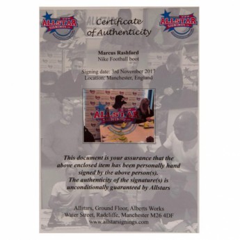 Легенди футболни обувки с рамка Manchester United Rashford Signed Boot (Framed)