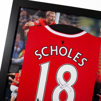 Легенди фланелка с рамка Manchester United Scholes Signed Shirt (Framed)