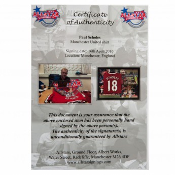Легенди фланелка с рамка Manchester United Scholes Signed Shirt (Framed)