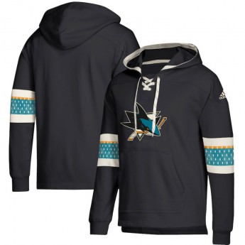 San Jose Sharks мъжки суитшърт с качулка black Adidas Jersey Lace-Up Pullover Hoodie
