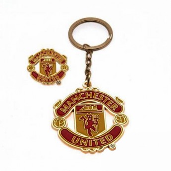 Manchester United ключодържател и значка design set