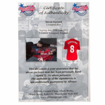 Liverpool FC картина в рамка Gerrard Signed Shirt Honours (Framed)
