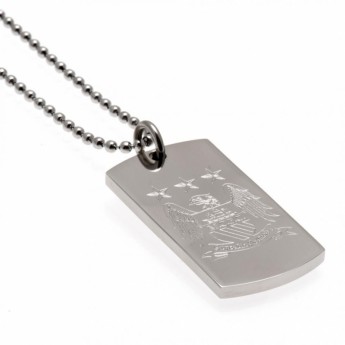 Manchester City колие с висулка куче Engraved Dog Tag & Chain EC