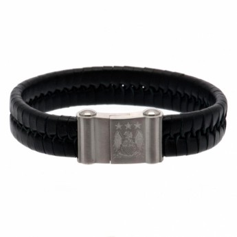 Manchester City кожена гривна Single Plait Leather Bracelet EC