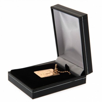 Aston Villa колие с висулка куче Gold Plated Dog Tag & Chain