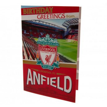 Liverpool FC картичка за рожден ден Pop-Up Birthday Card