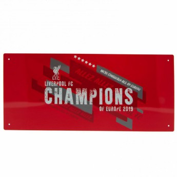 Liverpool FC табела за стена Champions Of Europe Street Sign