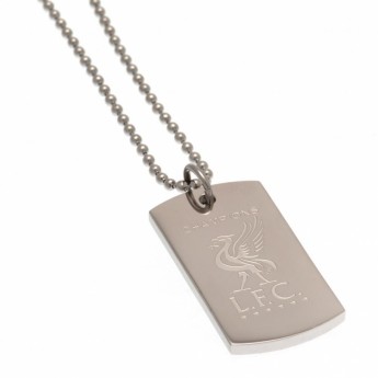 Liverpool FC колие с висулка куче Champions Of Europe Engraved Dog Tag & Chain