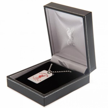 Liverpool FC колие с висулка куче Champions Of Europe Colour Crest Dog Tag & Chain