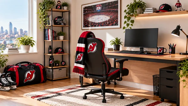 Вдъхновение за фенски работен кът New Jersey Devils