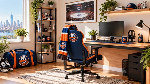 Вдъхновение за фенски работен кът New York Islanders