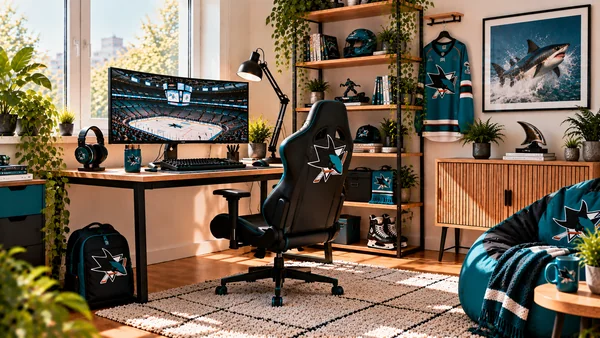 Вдъхновение за фенски работен кът San Jose Sharks