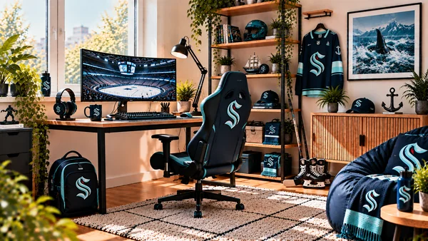 Вдъхновение за фенски работен кът Seattle Kraken