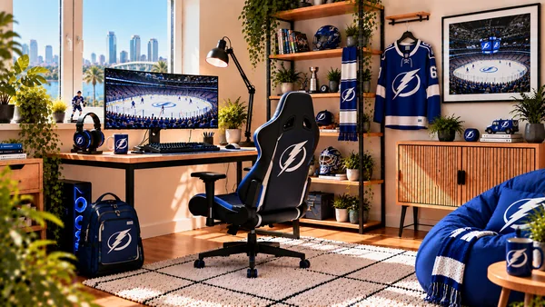 Вдъхновение за фенски работен кът Tampa Bay Lightning
