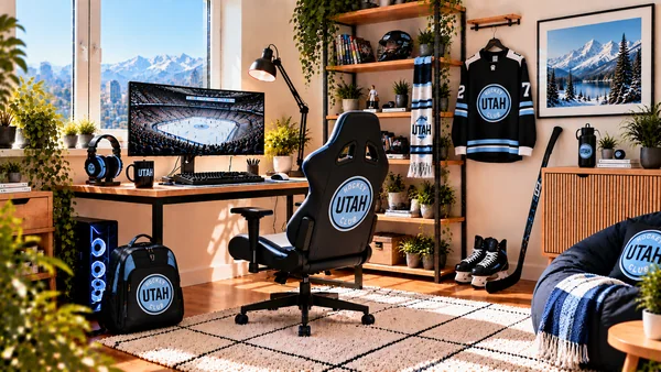 Вдъхновение за фенски работен кът Utah Hockey Club