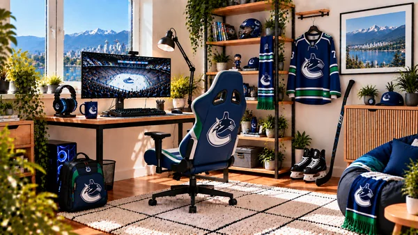 Вдъхновение за фенски работен кът Vancouver Canucks