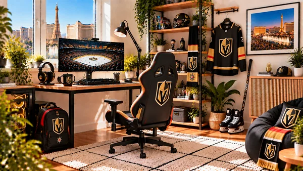 Вдъхновение за фенски работен кът Vegas Golden Knights